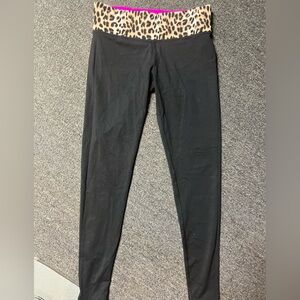 Reversible cheetah and hot pink athletic leggings